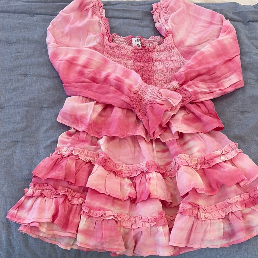 Juniors size M Cake for dinner pink and white tie dye set